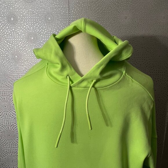 Brady Mens Neon Green Kangaroo Pockets Drawstring Pullover Hoodie Size Large - Picture 3 of 9